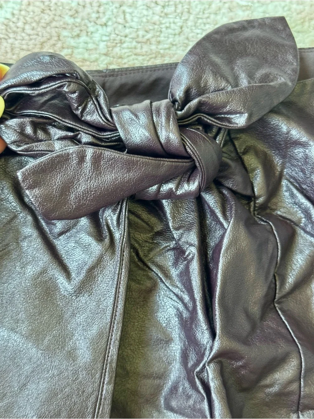 Ann Taylor Faux Leather Midi Skirt in Poised Plum, Size 4
